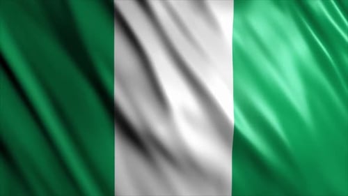 Nigeria Flag Waving Realistic Loop Animation