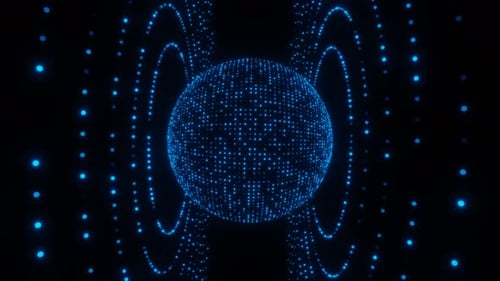 Abstract Blue Neon Disco Ball Vj Loop Animation
