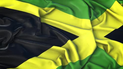 Waving Jamaica Flag Seamless Loop Background Animation
