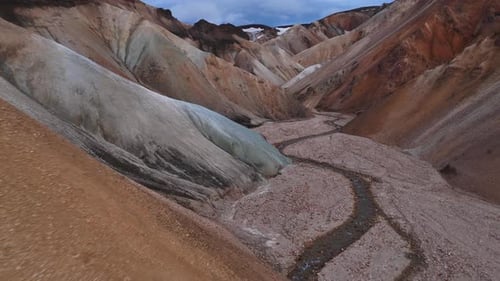 Aerial view of Landmannalaugar mountains, Iceland.