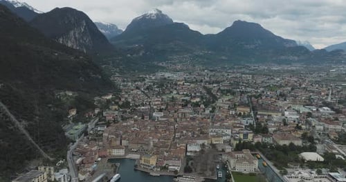 Aerial view of Riva del Garda, Italy.