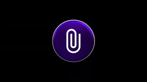 3D Rotating Paperclip Icon Loop Animation