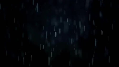 Streams of Rain Falling Against a Dark Background
