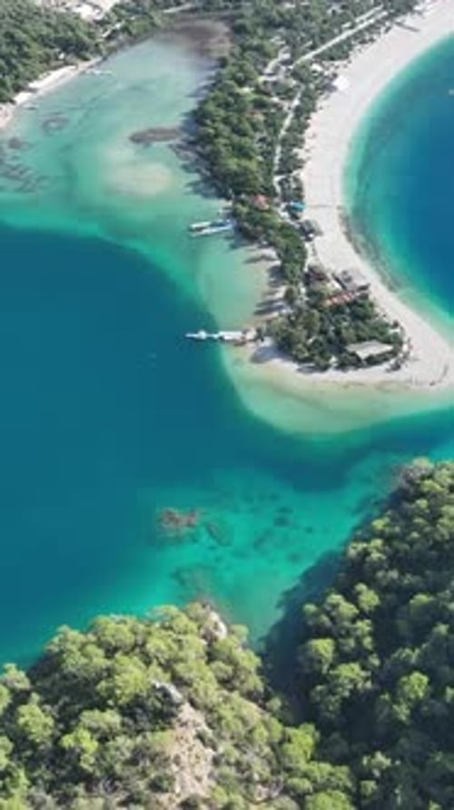Aerial View of Tropical Lagoon in Summer