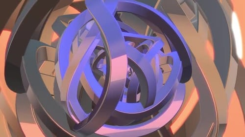 Abstract Hyperspace Tunnel with Twisting Geometric Shapes