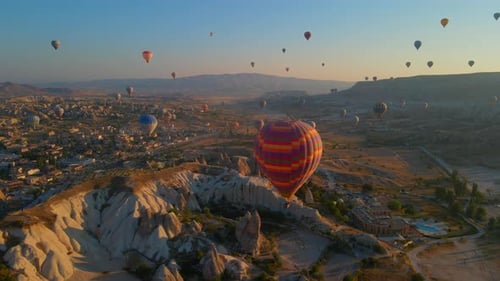 In This Aerial Video the Skies Above Cappadocia Turkey Come Alive with a Kaleidoscope of Hot Air