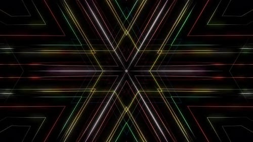 Glowing Geometric Lines Abstract Neon Background Loop