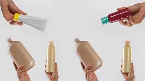 Beauty and Personal Care Products Displayed on White