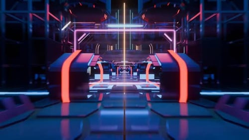 Futuristic Neon Background with Glowing Lines and Vibrant Colors Endless Loop