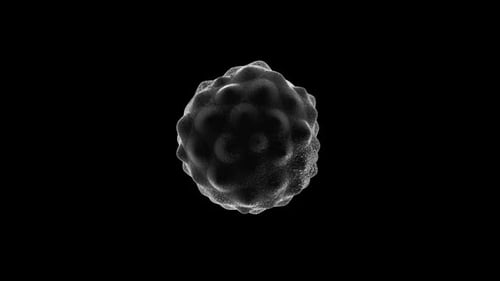 Nano Collection: Element animation loop a grey bacteria pulsating against a black background