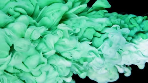 Green Ink Magic Mixing of Color on Black
