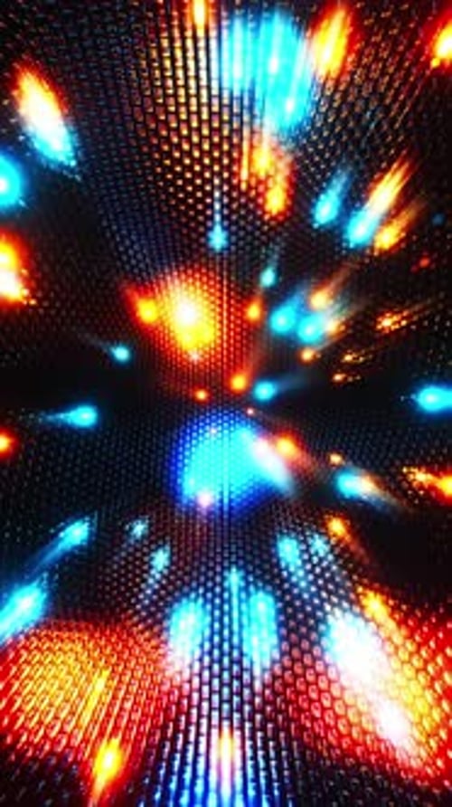 A colorful, abstract design with bright lights. Vertical looped animation