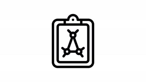 Animated Clipboard Icon with Morphing Geometric Shapes