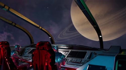 Außerirdische steuern Raumschiff und diskutieren über ihre Mission 3