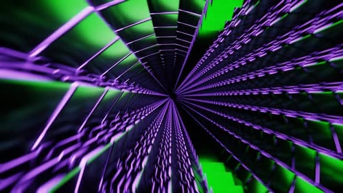 Green And Light Purple Glowing Cybernetic Tunnel Background Vj Loop In HD