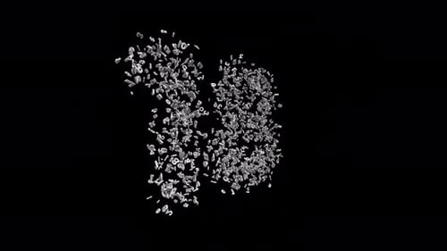 Number 18 Made of Numbers with Alpha Channel. 3D Font Number Animation. Transparent Background