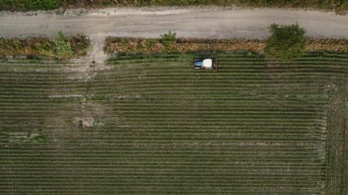Tractor Works Field, Aerial Shot