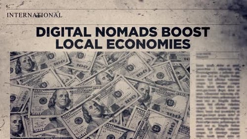 Digital Nomads Boost Local Economies Trendy Newspaper Headline Titles Economy
