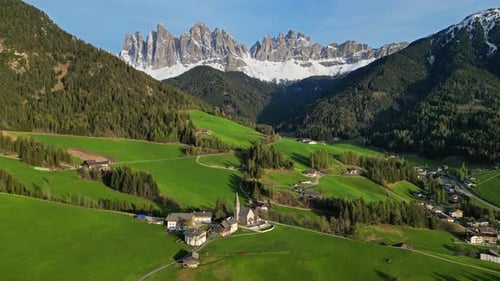 Spring Landscape in Italian Dolomites Alps