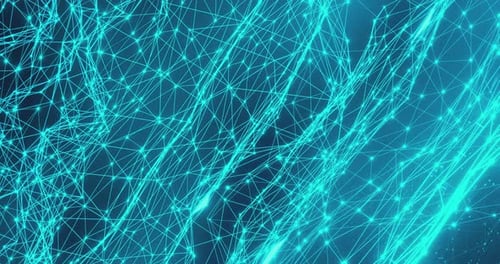 Abstract polygonal background, seamless video loop. Technology, science, communications concept.