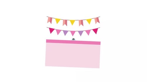 Animated Calendar with Celebration Bunting Flags