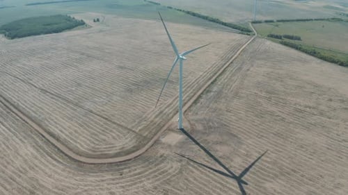Industrial Wind Turbines In The Field