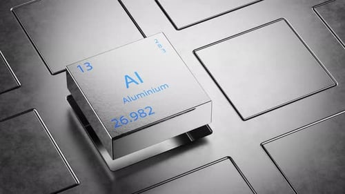 Aluminium Element Periodic Table 3D Cube Rotation Animation