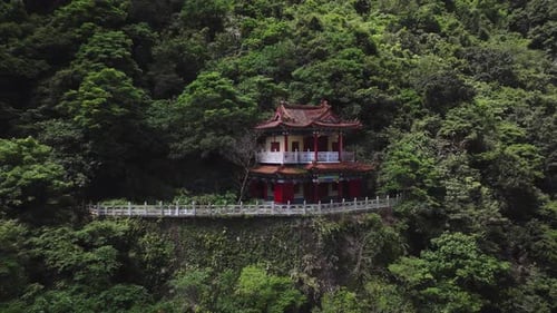 A Small Temple High In The Mountains Of Taiwan