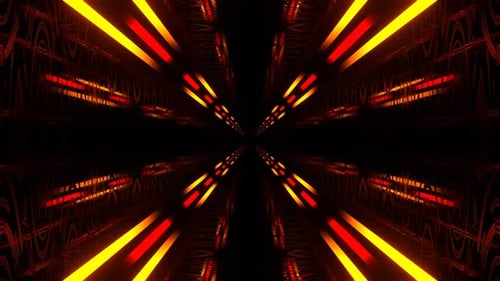 Orange And Red Extraterrestrial Neon Glow Cyber Highway Background VJ Loop In 4K