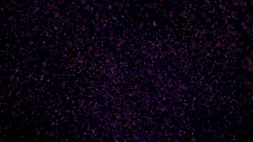 Abstrakte runde Kugel mit violetter Energie explodiert in kleine runde Partikel (Bokeh-Video, 4k, 60 Bilder pro Sekunde)