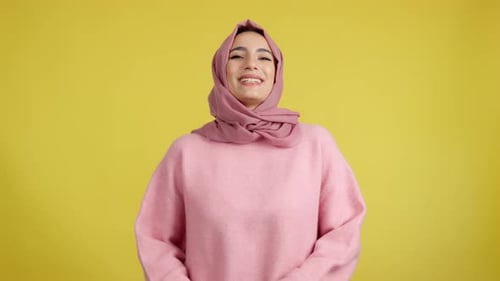 Happy Muslim Woman Laughing