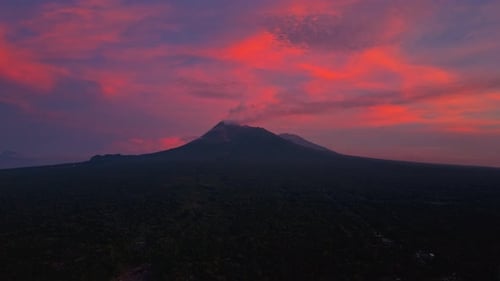 Aerial view of Mount Merapi, indonesia.