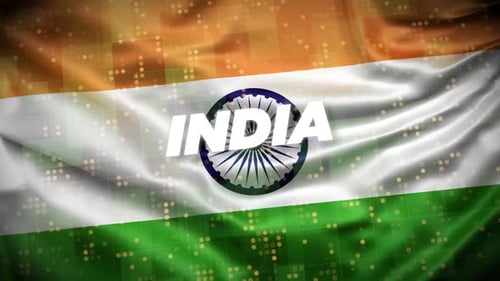 Flagge Indiens mit Text