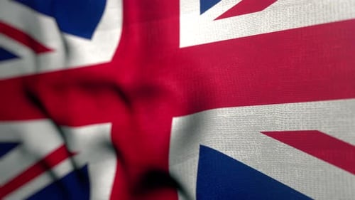 British Flag Waving Gently Close Up