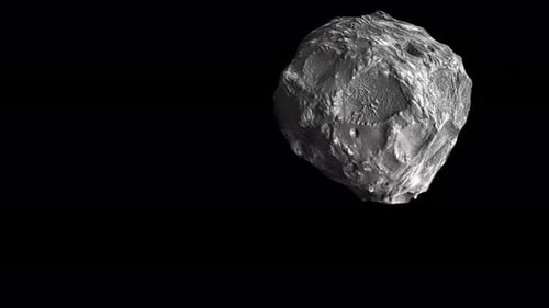 Rotating 3D Asteroid Object Animation in Space