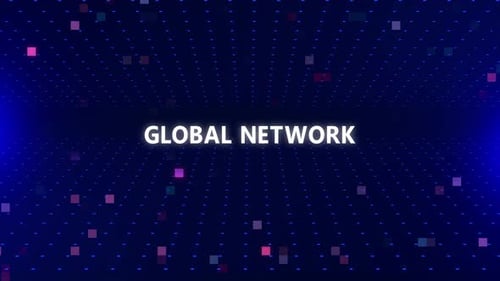 Dynamic Global Network Text Reveal in Futuristic Style