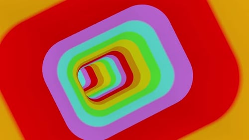 Rectangle Rainbow Tunnel Intro Able to Loop Endless