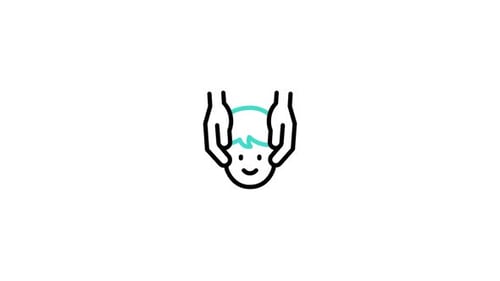 Animated Hands Massaging Head Line Icon