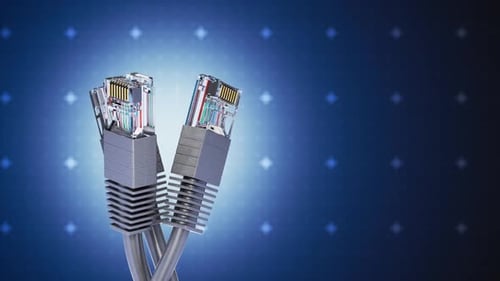 RJ 45. RJ45. Conmutador de Internet con cables Ethernet conectados. VPN. DPI. Concepto de tecnología blockchain