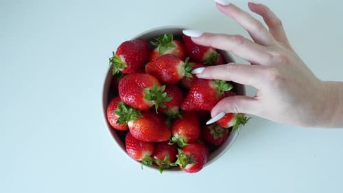 Close Up of Strawberries in a Bowl