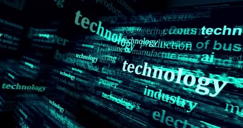 Technology industry business and ai headline news titles media seamless looped