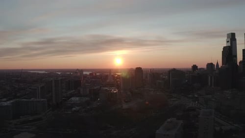 Aerial view of Philadelphia skyline, Pennsylvania, United States.