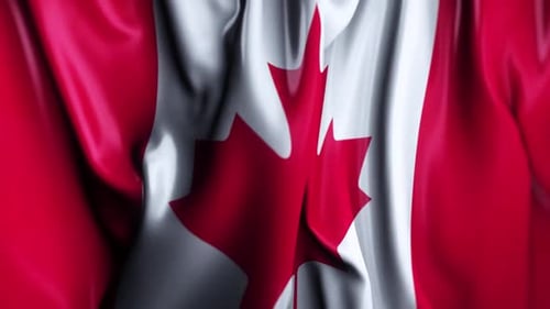 Realistic Waving Canadian Flag Seamless Loop