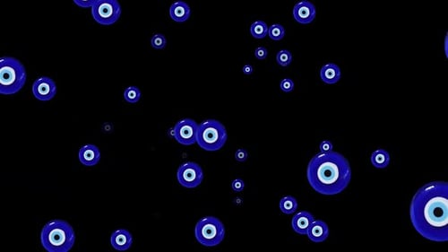 Animated Evil Eye Nazar Amulets Floating Background Loop