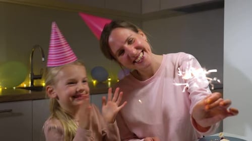 Joyful birthday with cake, balloons, and loving memories shared
