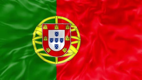 Seamless Waving Portuguese Flag Animation