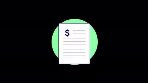 Bank Statement Concept Animation Video - Transparent
