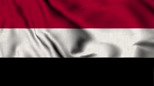 Yemen National Flag Waving Seamless Loop Animation