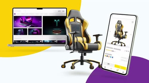 Shopping and sales website for Gaming products and gaming chairs. Desktop and mobile responsive