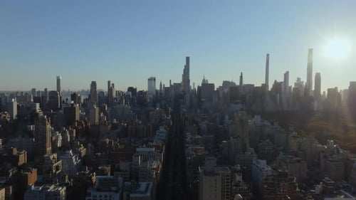 Aerial Views Capture the Sun Bathing Midtown Manhattan's Classic and Modern Skyscrapers in Golden